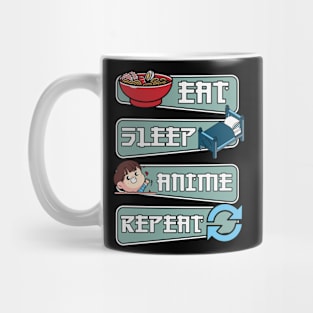 Eat Sleep Anime Repeat Mug